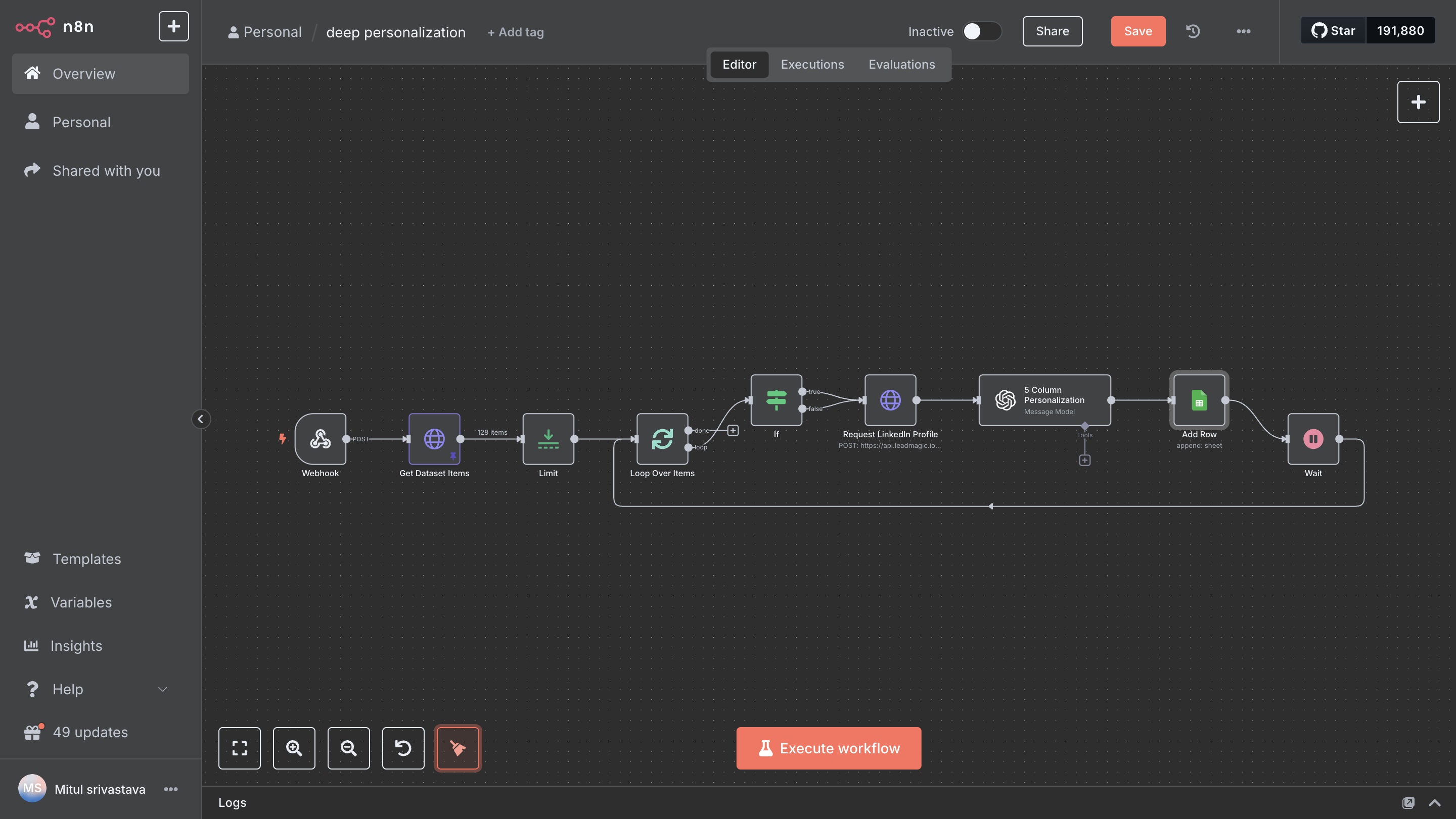 Cold Email Personalization Engine — n8n workflow
